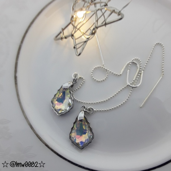 lmw0082 Jewelry - Nickel Free Swarovski crystal threader earrings