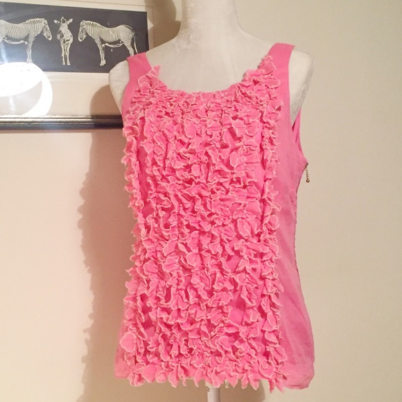 Anthropologie Tops - Leifsdottir Appliqué Ruffle Top Peekaboo Back