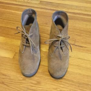 Tan suede booties
