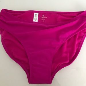 NWT Athleta Shirred Full Tide bikini bottom Large