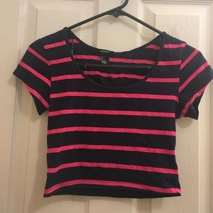 Forever21 Striped Crop Top