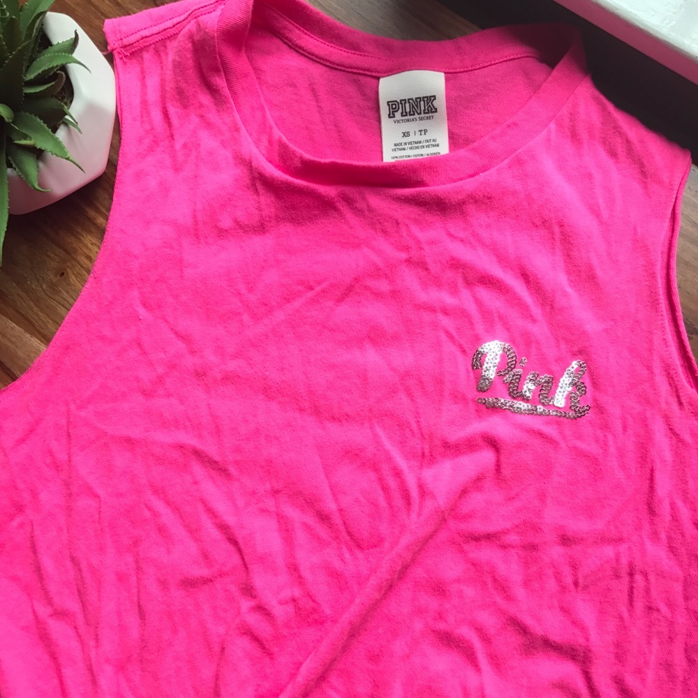 PINK sequin tank top