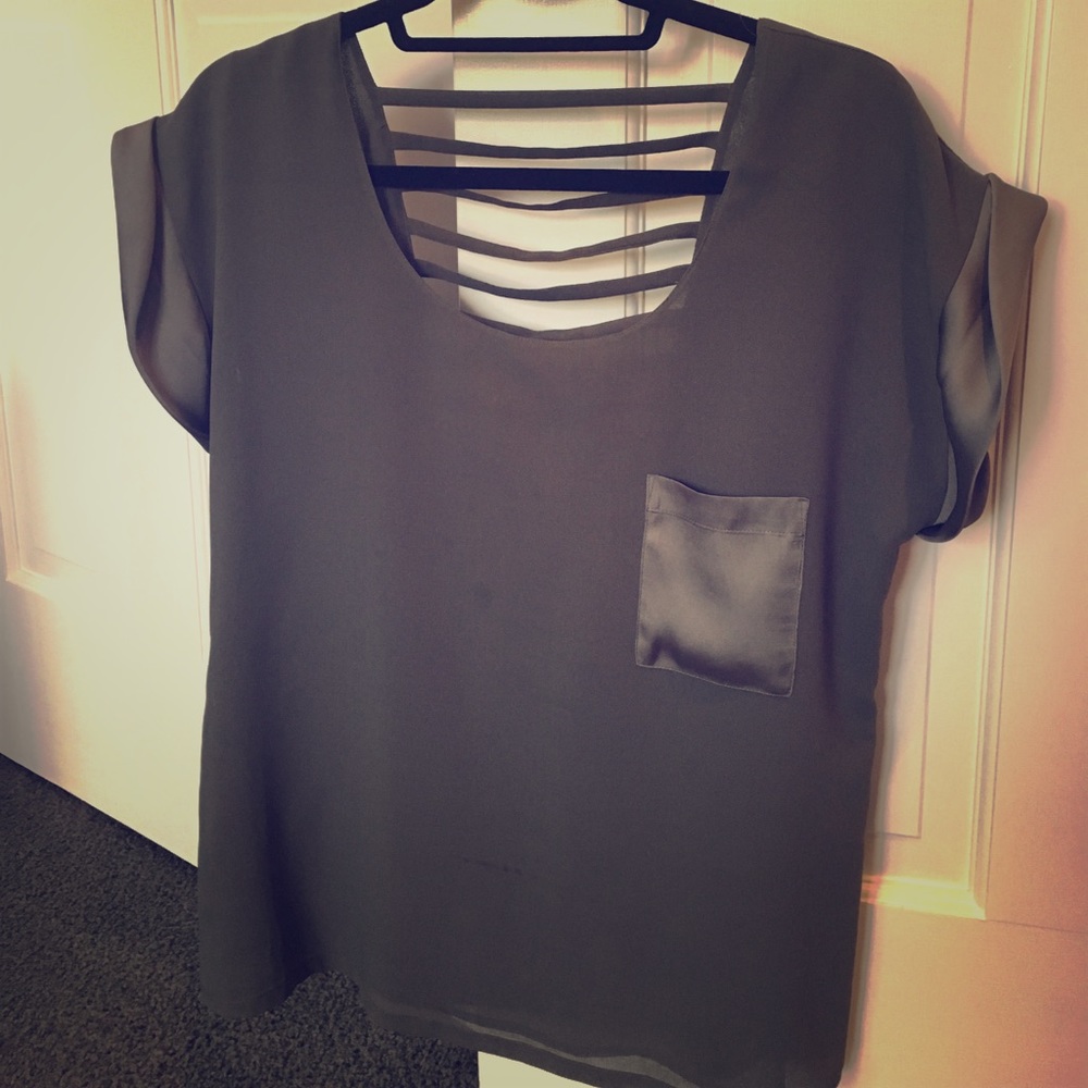 Dark Green Silky Aqua Top - Perfect for Night Out!