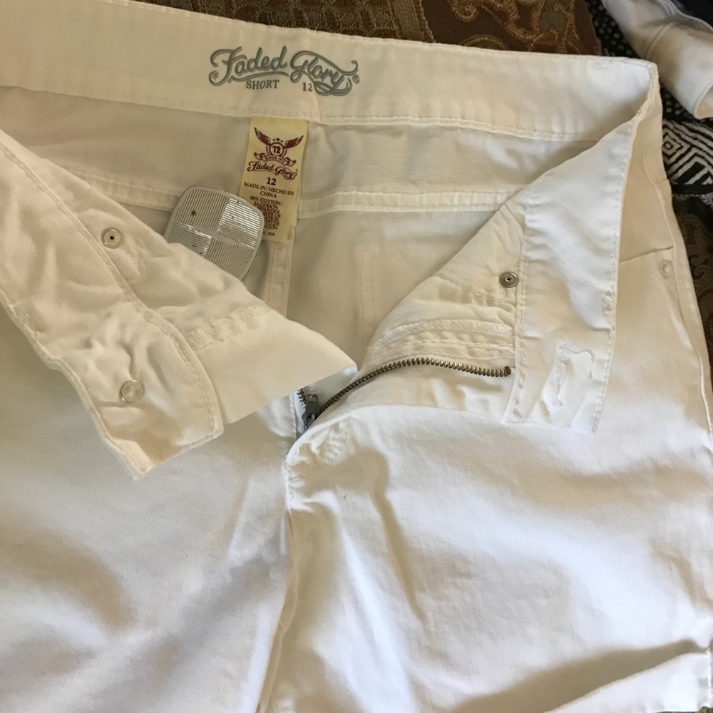 White Faded Glory Shorts