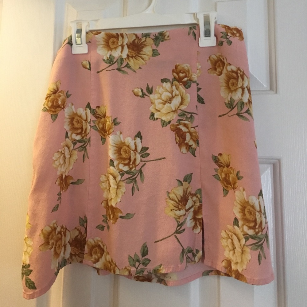 pink floral forever 21 skirt