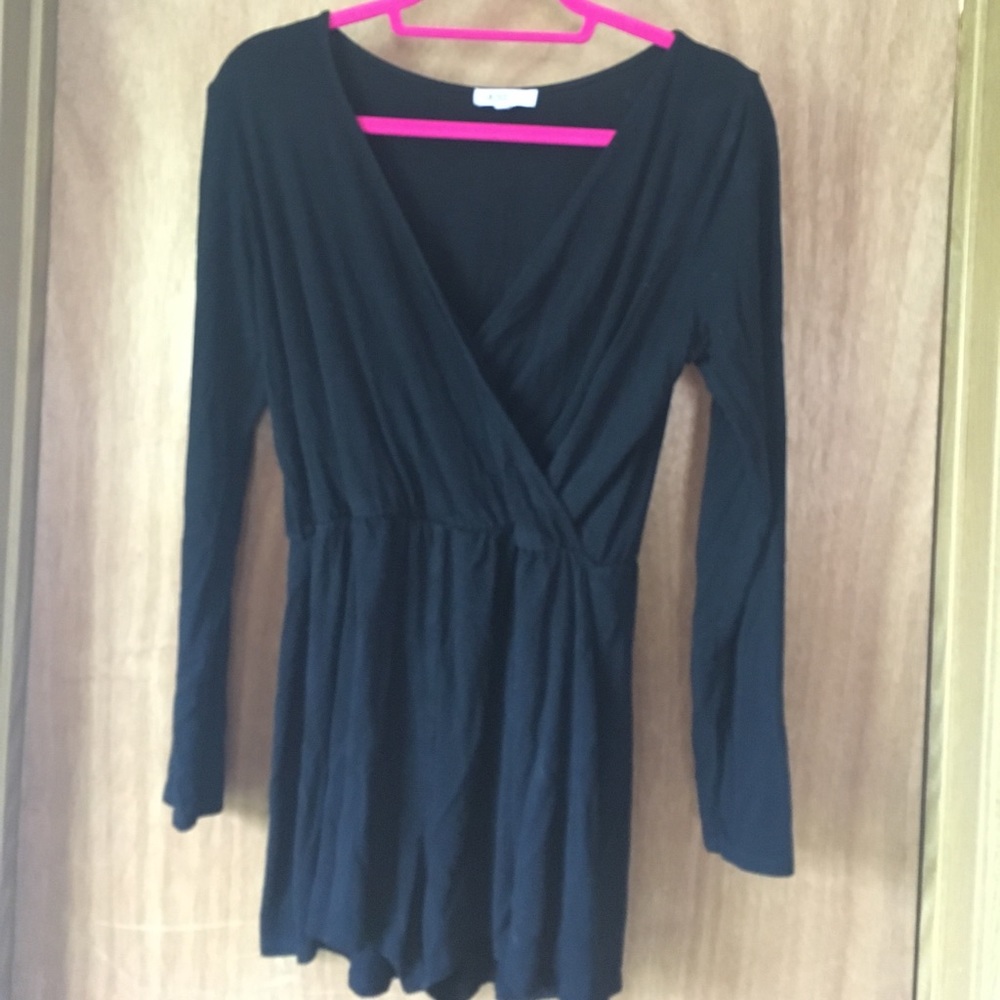Adorable black long sleeved romper