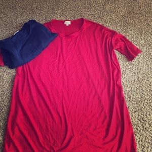 Lularoe Irma size XS- two tops one blue one red