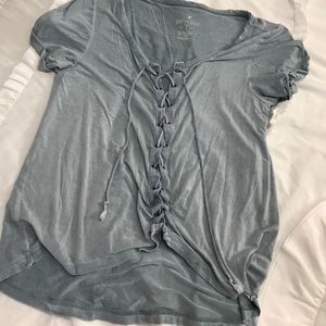 American Eagle Lace Up Top