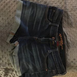 Dark wash jean shorts