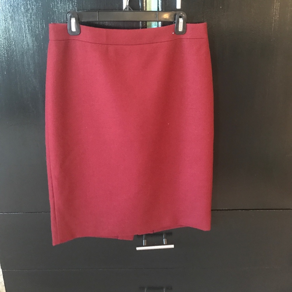 j. crew maroon pencil skirt