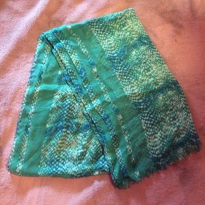 Teal Snake Print Fashion Scarf