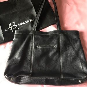 B Makowsky Leather Tote