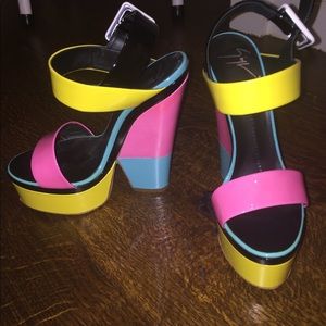 Giuseppe Zannoti colorblock wedges