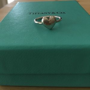 Tiffany Sterling Silver Puffy Heart Ring Size 7
