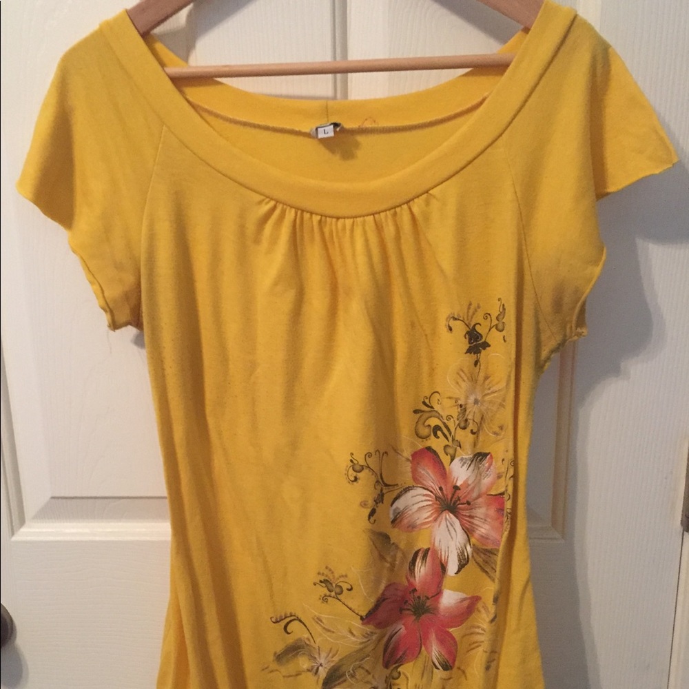Yellow Floral Maternity Shirt