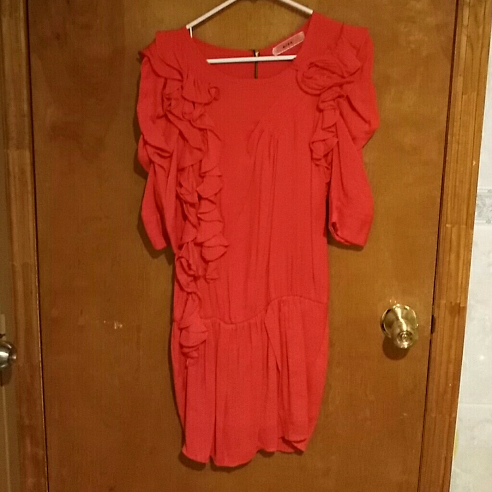 Orange raffles dress