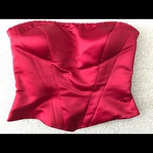 Strapless red bustier size 12