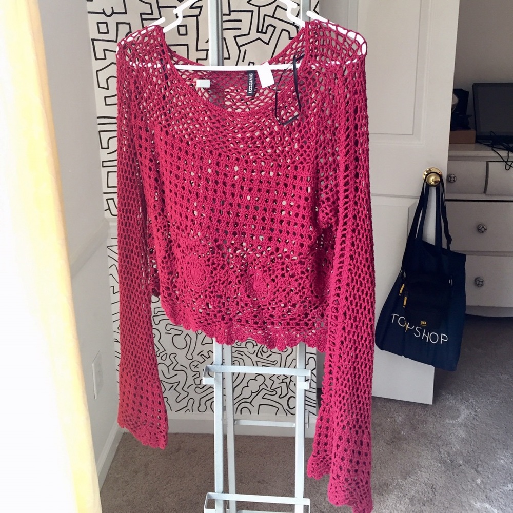 Burgundy Crochet Top