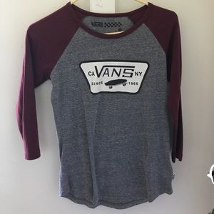 Vans Gray and Marroon 3/4 sleeve shirt