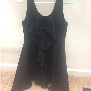 Black dress with chiffon bow