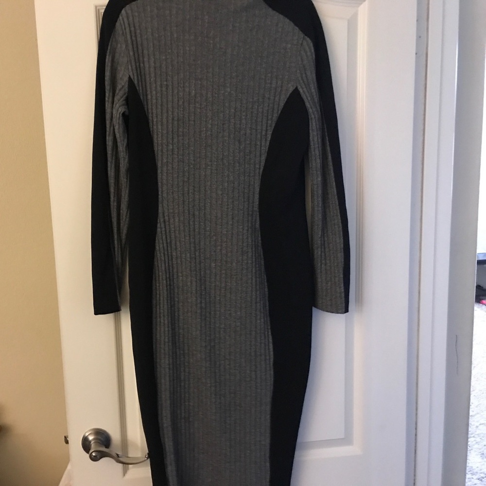 Gray and black dress