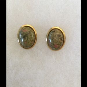 🍁Agate marbled pierced earrings🌻🌾