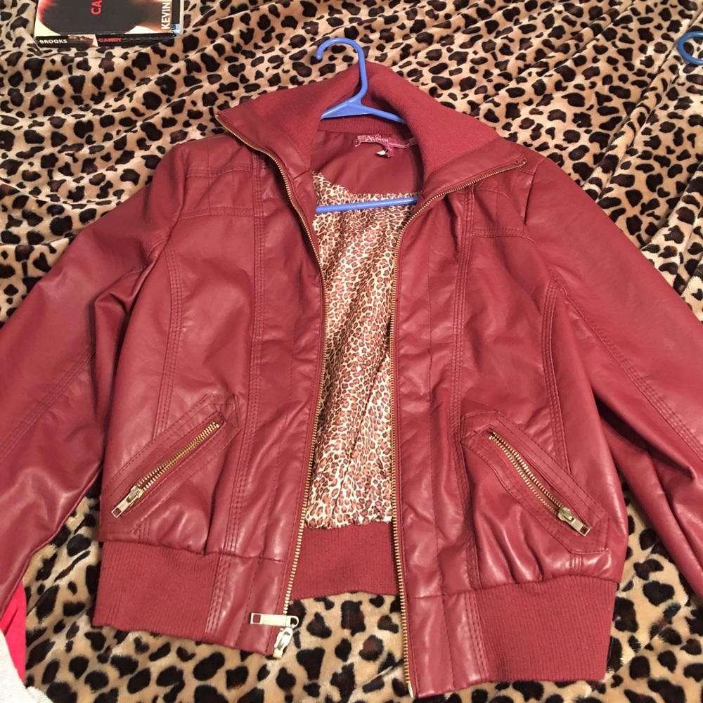 Maroon Leather Jacket
