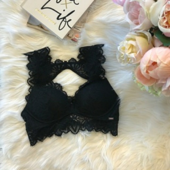 PINK Victoria's Secret Other - Victoria's Secret Pink Black Lace Bralette
