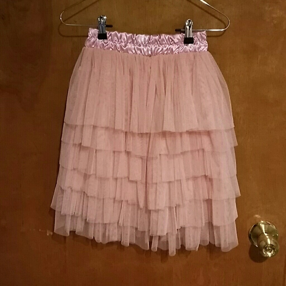 Pink Stretchy Multi-Layer Tulle Skirt