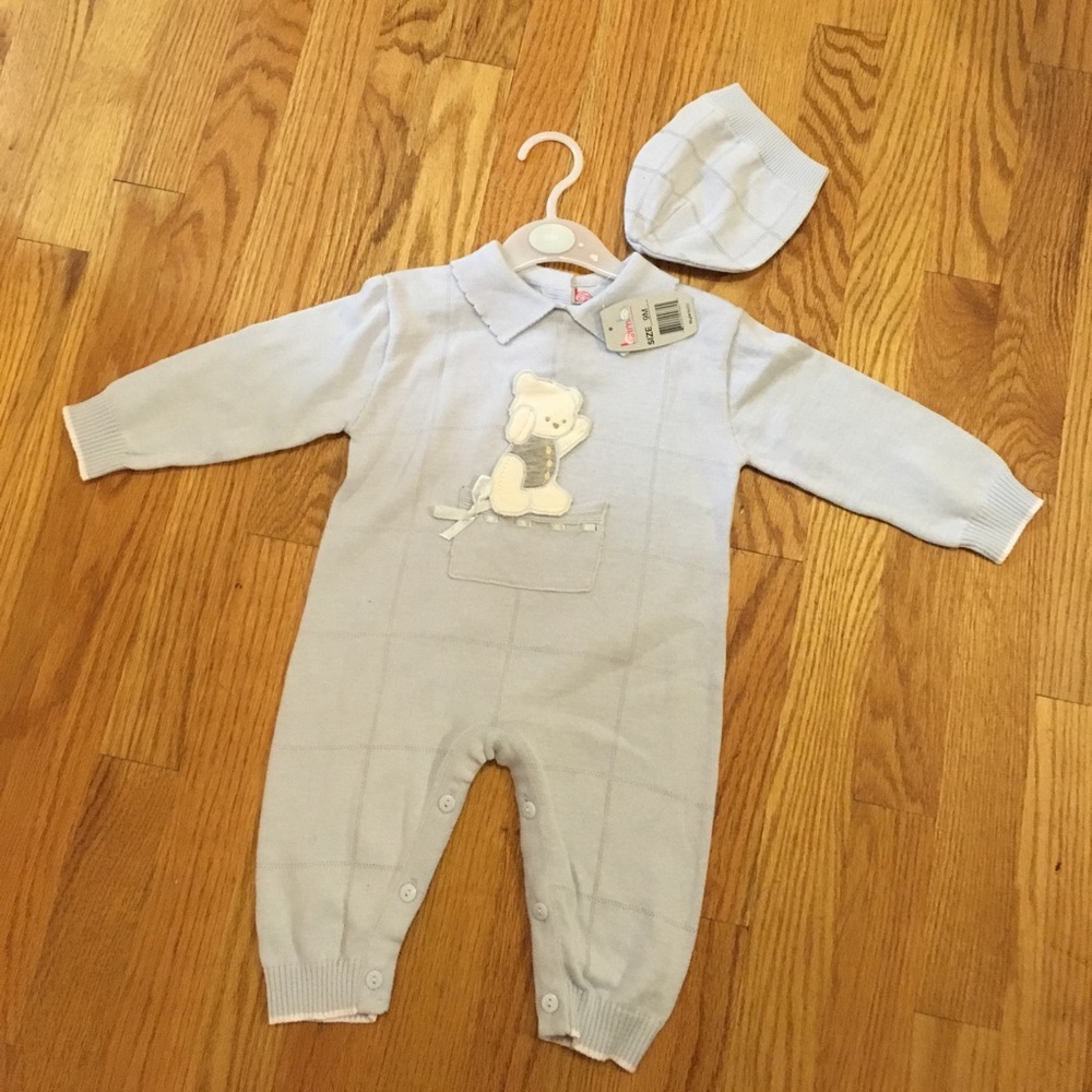 Light Blue Cotton Knit One Piece