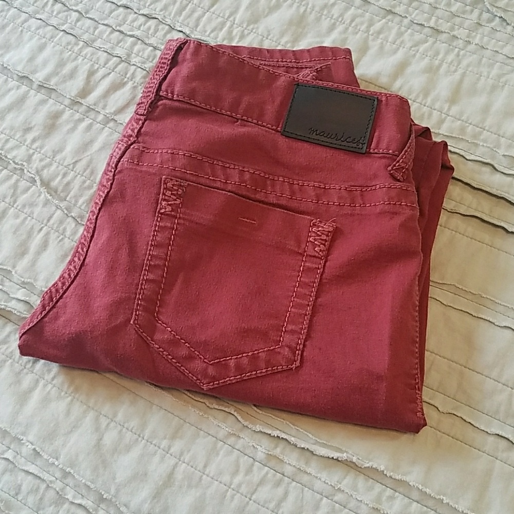 🔴SOLD🔴 🍁 Autumn Red Stretchy Jean Leggings 🍁