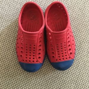 Red and blue Native sneakers toddler boy size 8