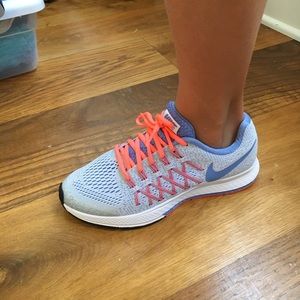 Nike kids size 4.5 blue and orange sneakers