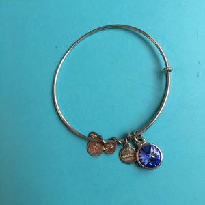 Alex and Ani Sapphire silver bangle