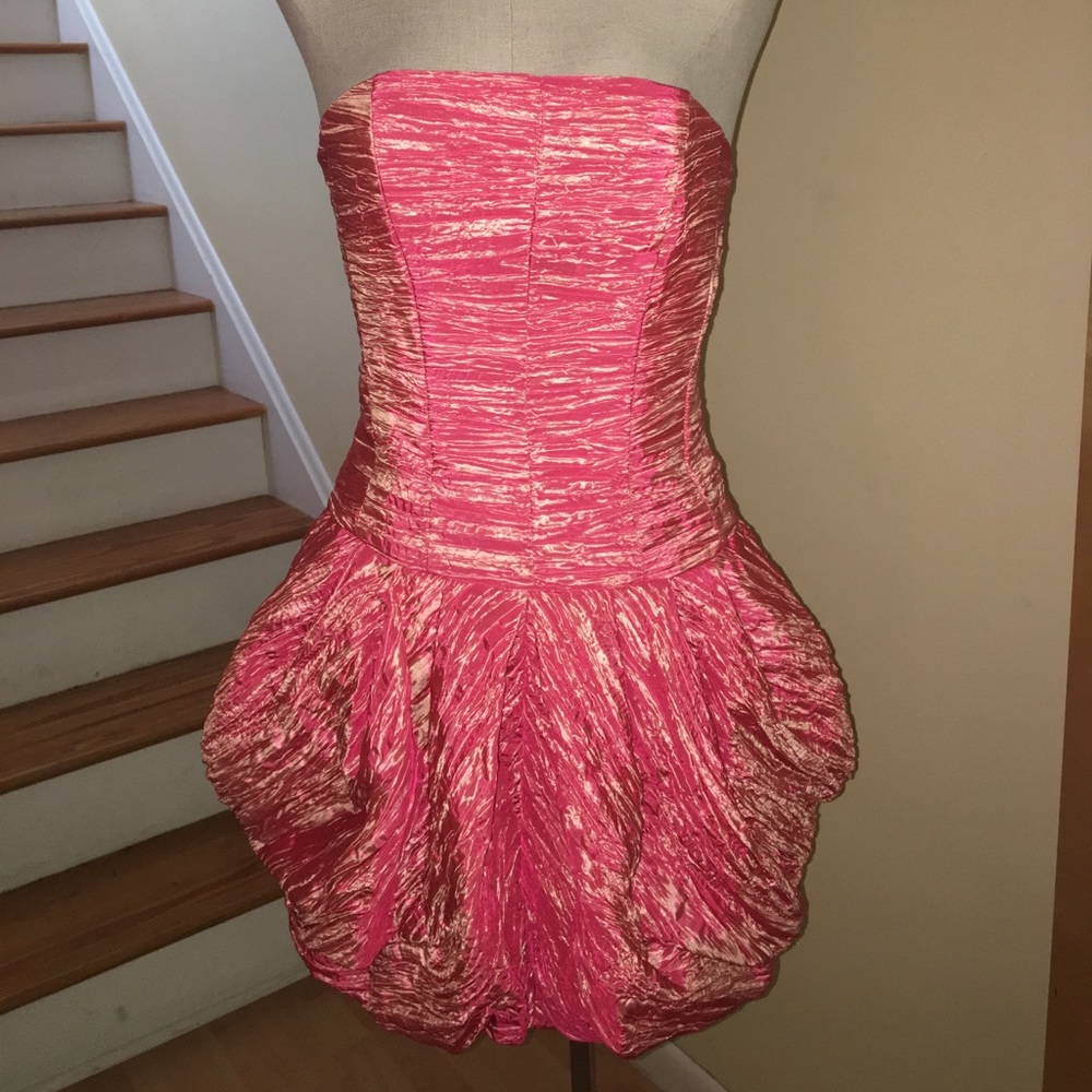 jessica mcclintock coral mini dress