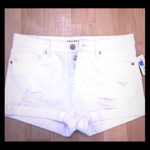 Pac Sun Bullhead White Distressed Denim Shorts