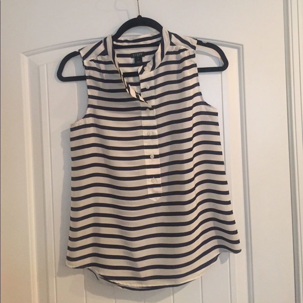 Striped sleeveless blouse