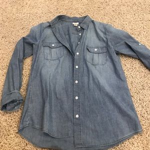 J. Crew denim shirt.
