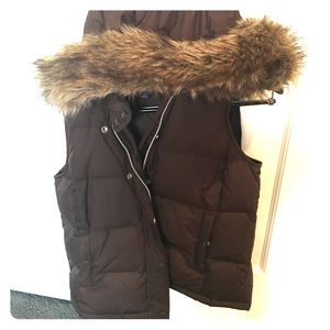 Vest with Detachable Faux Fur Hood