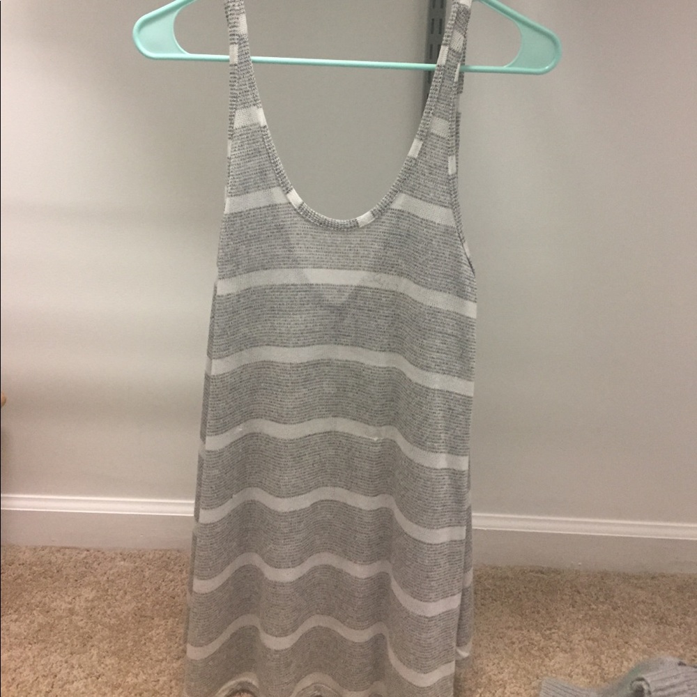 Gray striped tank top