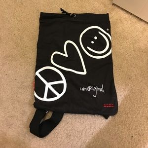 Peace Love World drawstring backpack