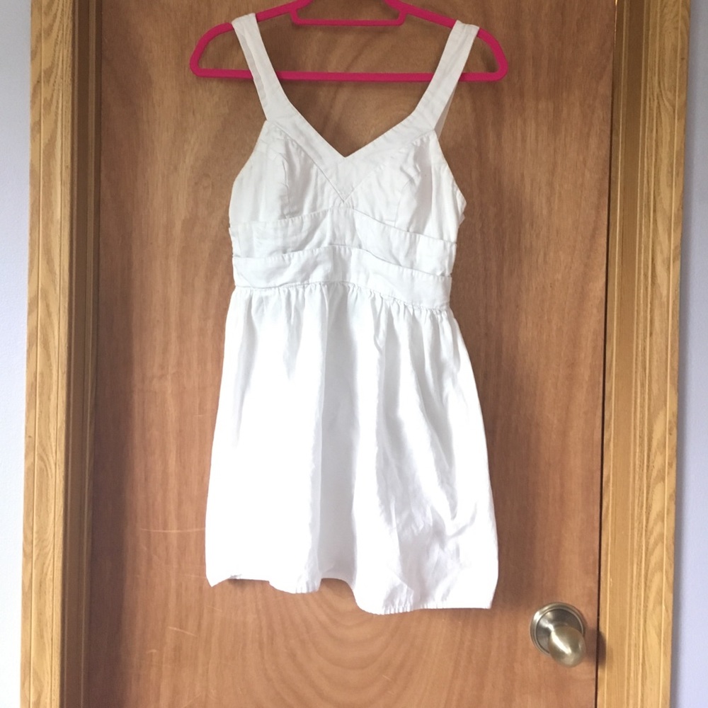 White Mini Dress with Pockets