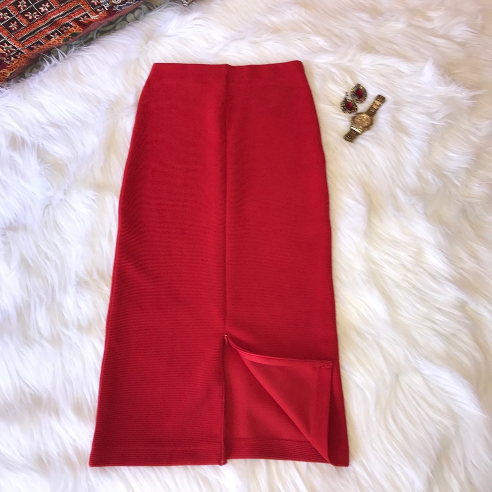 H&M Red Pencil Skirt XS