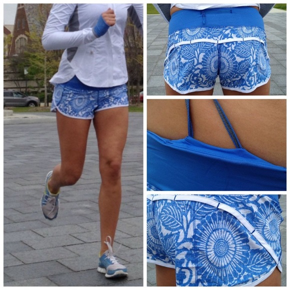 lululemon athletica Pants - Lululemon Speed shorts size 6 blue "beachy floral"
