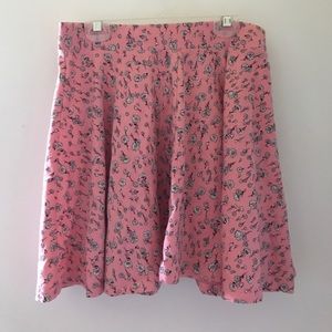 Coral Floral Skater Skirt