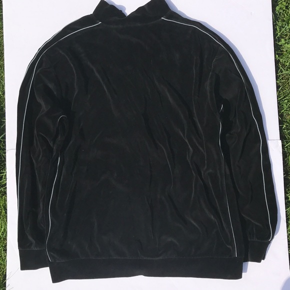 DKNY Jeans Active Black Velour Track Jacket - Picture 2 of 4