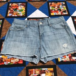 Loft denim distressed shorts size 4.