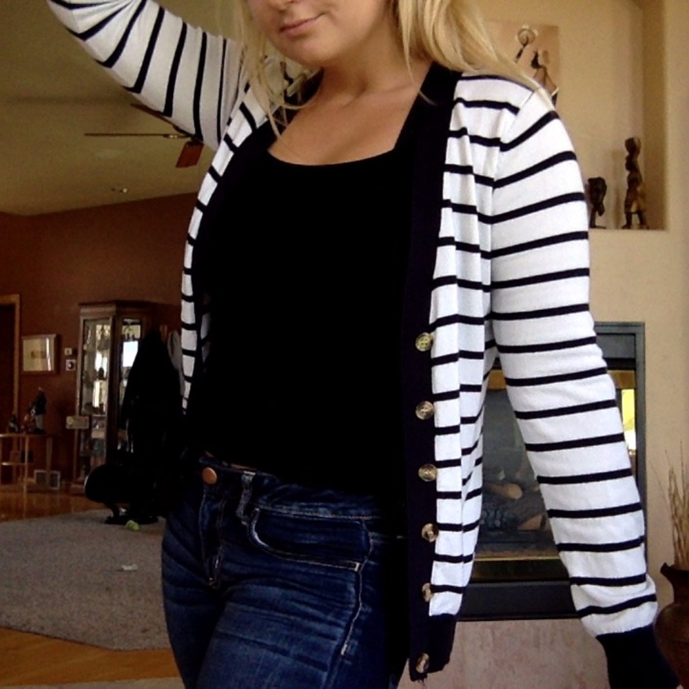 Sailor Striped Button Down Sweater