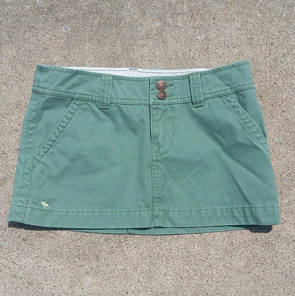 Abercrombie & Fitch Green Denim Mini Skirt NWOT