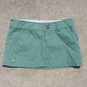 Abercrombie & Fitch Green Denim Mini Skirt NWOT